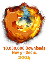 Firefox 10,000,000 downloads. Nov.9 - Dec.11